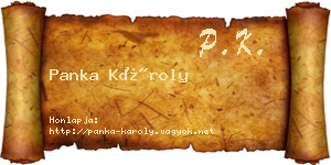 Panka Károly névjegykártya