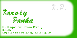 karoly panka business card